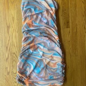 Forever 21 Blue and Orange Bubble Mini Dress
